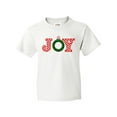 thumbnail image 1 of Inktastic Joy Christmas Ornament with Candy Cane Stripes Youth T-Shirt, 1 of 5