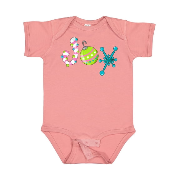 Inktastic Joy-candy cane, bulb, snowflake for Christmas Boys or Girls Baby Bodysuit