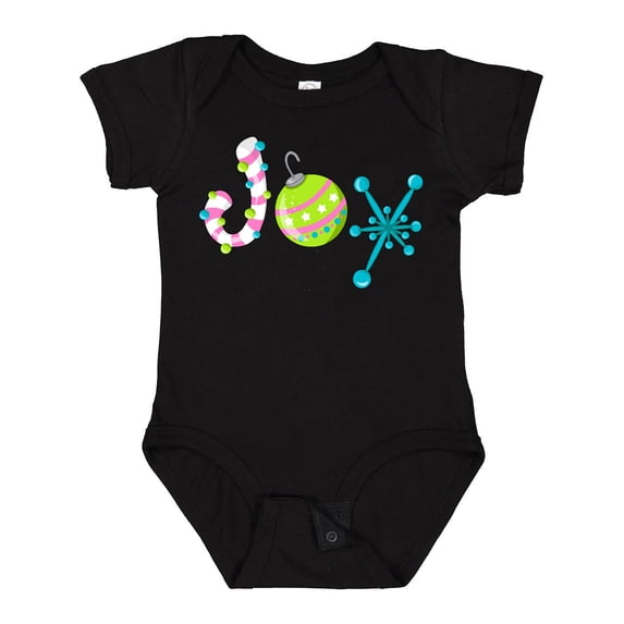 Inktastic Joy-candy cane, bulb, snowflake for Christmas Boys or Girls Baby Bodysuit