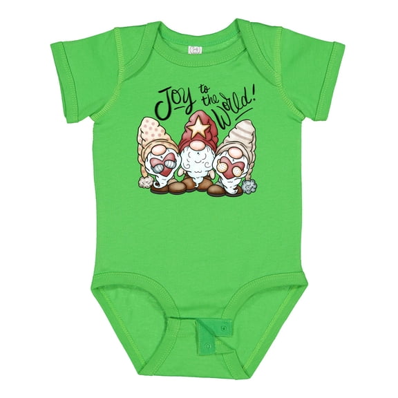 Inktastic Joy to the World Christmas Gnomes Boys or Girls Baby Bodysuit