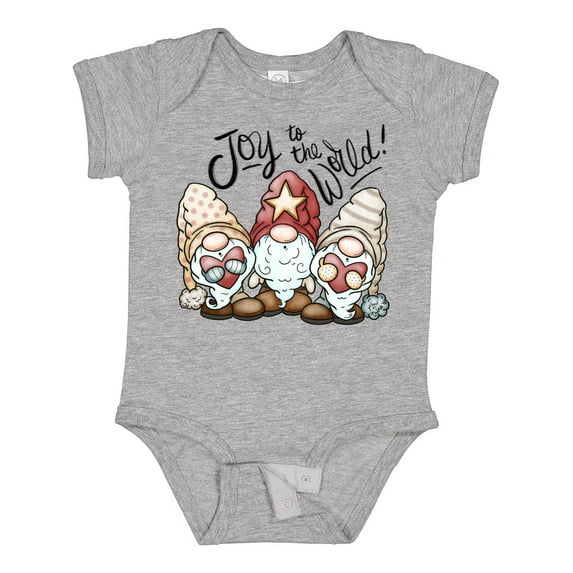 Inktastic Joy to the World Christmas Gnomes Boys or Girls Baby Bodysuit