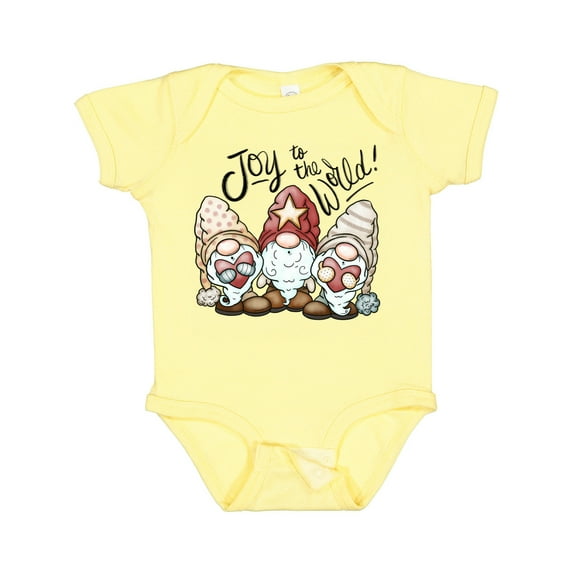 Inktastic Joy to the World Christmas Gnomes Boys or Girls Baby Bodysuit