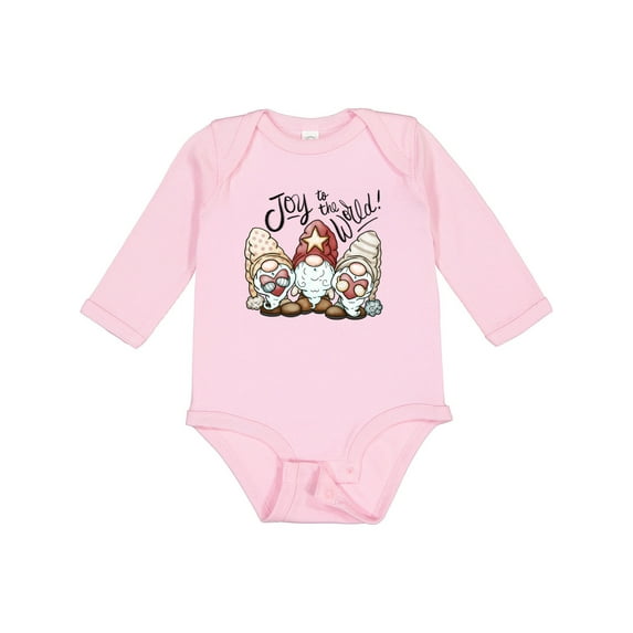 Inktastic Joy to the World Christmas Gnomes Boys or Girls Long Sleeve Baby Bodysuit