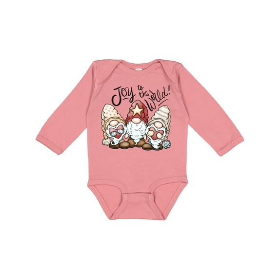 Inktastic Joy to the World Christmas Gnomes Boys or Girls Long Sleeve Baby Bodysuit