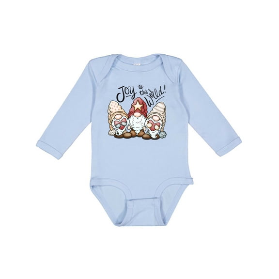 Inktastic Joy to the World Christmas Gnomes Boys or Girls Long Sleeve Baby Bodysuit