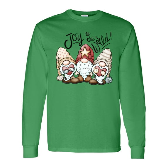 Inktastic Joy to the World Christmas Gnomes Long Sleeve T-Shirt