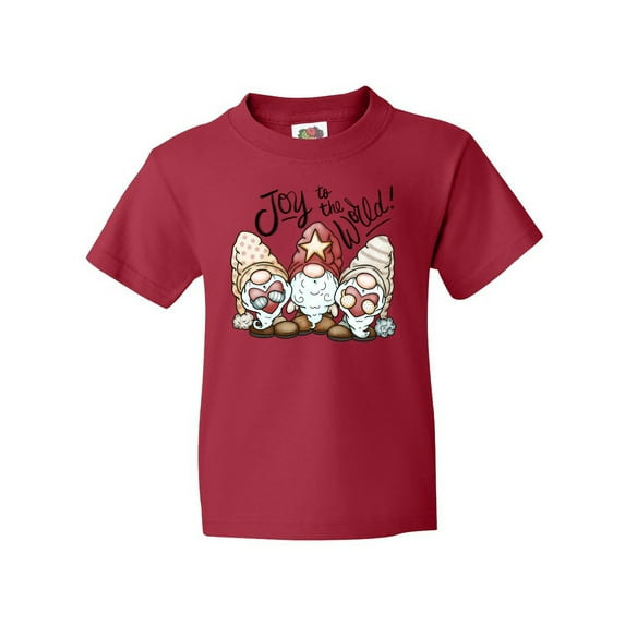 Inktastic Joy to the World Christmas Gnomes Youth T-Shirt