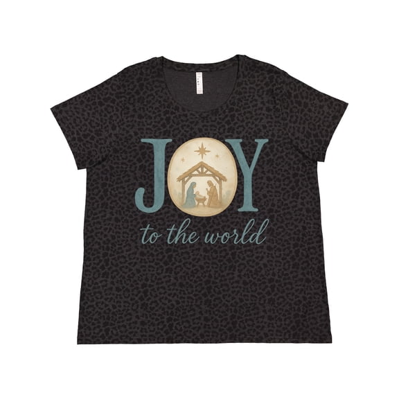 Inktastic Joy to the World Nativity Scene Women's Plus Size T-Shirt