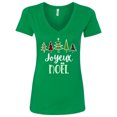 thumbnail image 1 of Inktastic Joyeux Noel with Christmas Trees Women's V-Neck T-Shirt, 1 of 5