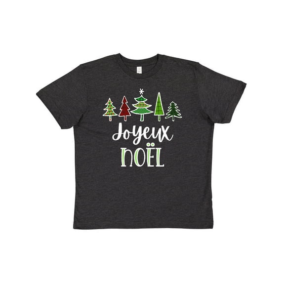 Inktastic Joyeux Noel with Christmas Trees Youth T-Shirt