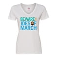 thumbnail image 1 of Inktastic Julius Caesar Ides of March Women's V-Neck T-Shirt, 1 of 5
