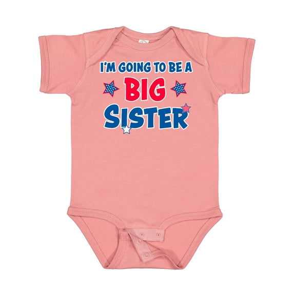 Inktastic July 4th Im Going to Be a Big Sister Girls Baby Bodysuit