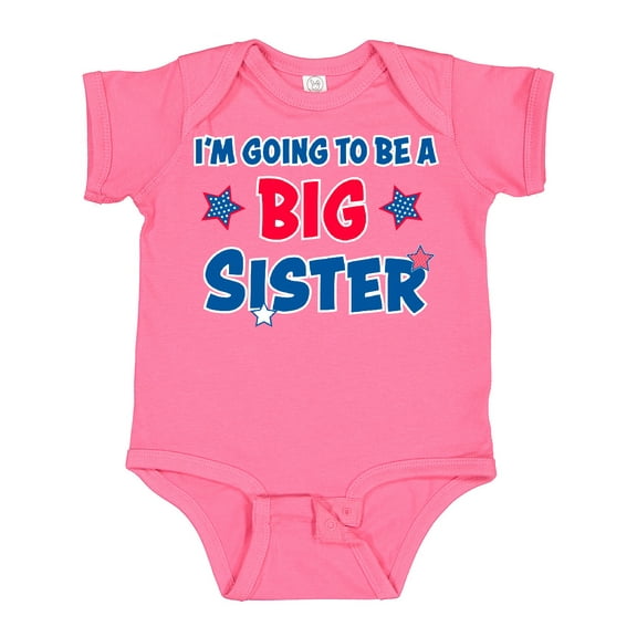 Inktastic July 4th Im Going to Be a Big Sister Girls Baby Bodysuit