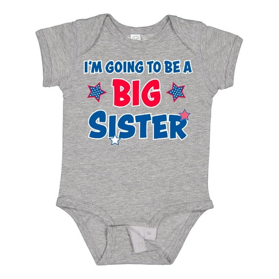 Inktastic July 4th Im Going to Be a Big Sister Girls Baby Bodysuit