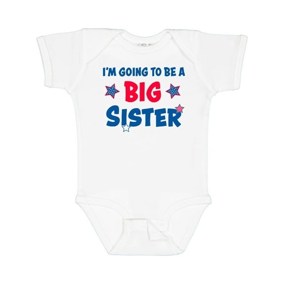 Inktastic July 4th Im Going to Be a Big Sister Girls Baby Bodysuit