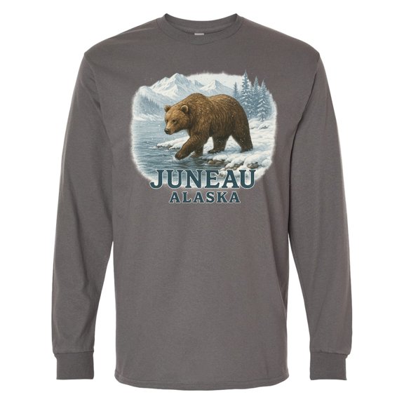 Inktastic Juneau Alaska Bear Scenic Wilderness Long Sleeve T-Shirt