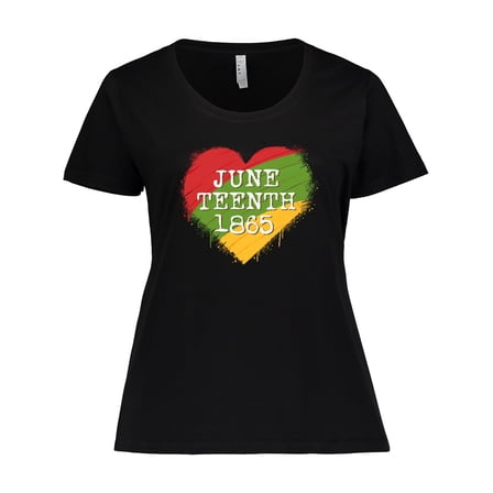 Inktastic Juneteenth 1865 Heart Women's Plus Size T-Shirt