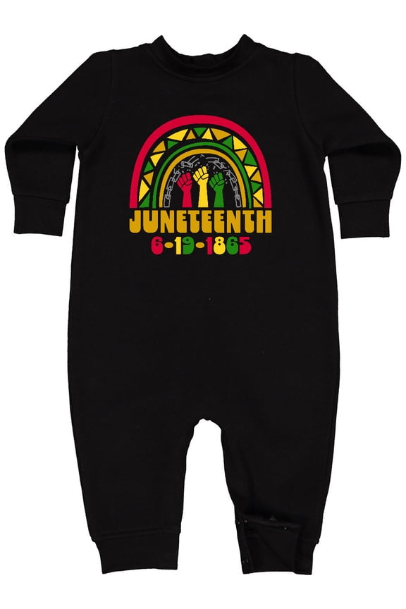 Juneteenth 6-19-1865 Rainbow Baby Fleece Romper