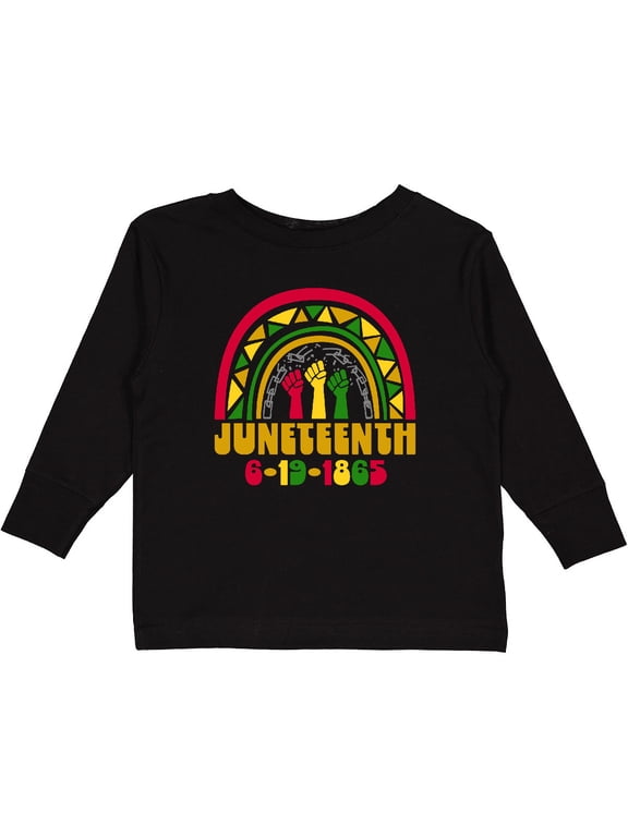 Juneteenth 6-19-1865 Rainbow Boys or Girls Long Sleeve Toddler T-Shirt