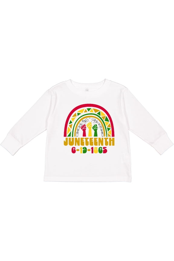 Juneteenth 6-19-1865 Rainbow Boys or Girls Long Sleeve Toddler T-Shirt