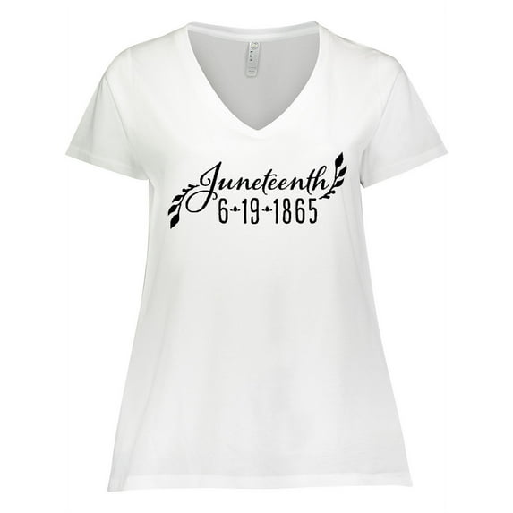 Inktastic Juneteenth 6-19-1865 Women's Plus Size V-Neck T-Shirt