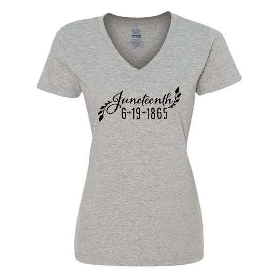 Inktastic Juneteenth 6-19-1865 Women's V-Neck T-Shirt