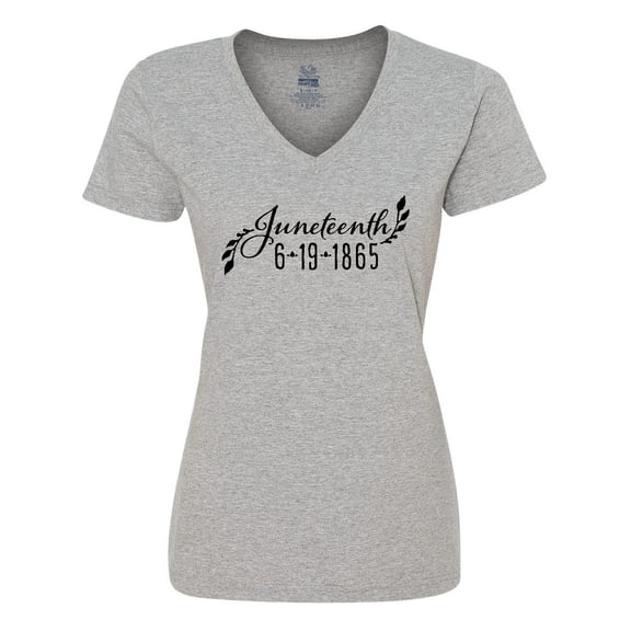 Inktastic Juneteenth 6-19-1865 Women's V-Neck T-Shirt