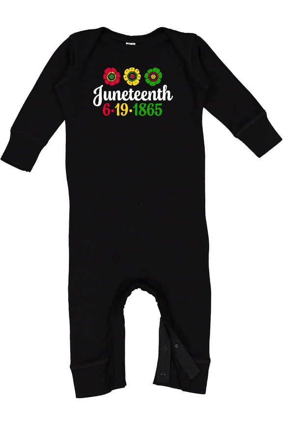 Juneteenth 6-19-1865 with Flowers Baby Romper Coveralls