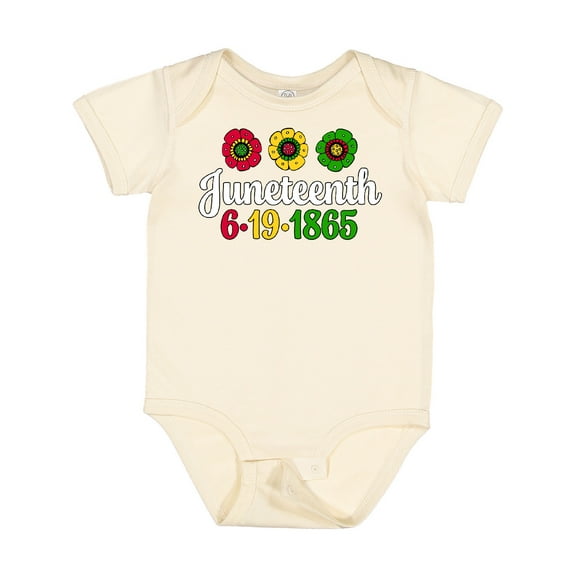 Inktastic Juneteenth 6-19-1865 with Flowers Boys or Girls Baby Bodysuit