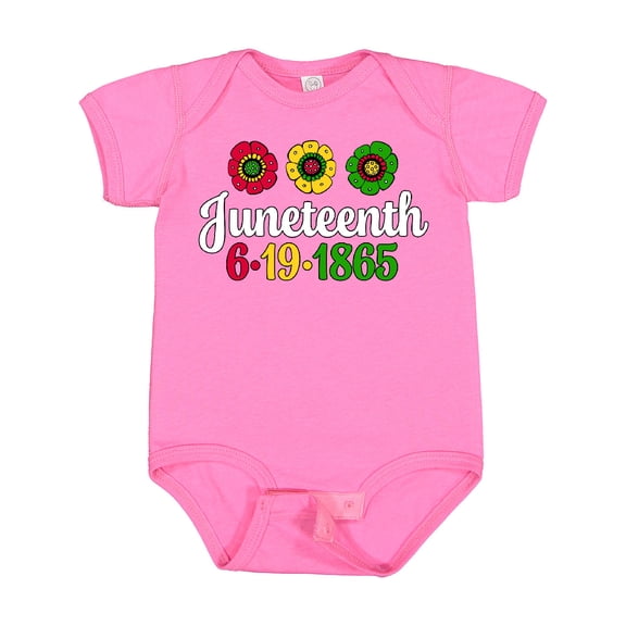 Inktastic Juneteenth 6-19-1865 with Flowers Boys or Girls Baby Bodysuit