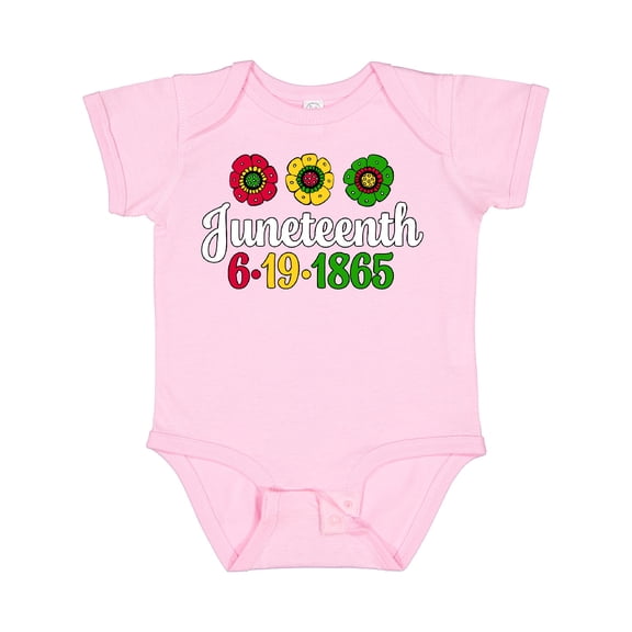 Inktastic Juneteenth 6-19-1865 with Flowers Boys or Girls Baby Bodysuit