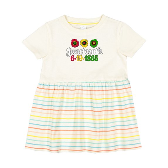 Inktastic Juneteenth 6-19-1865 with Flowers Girls Baby Dress