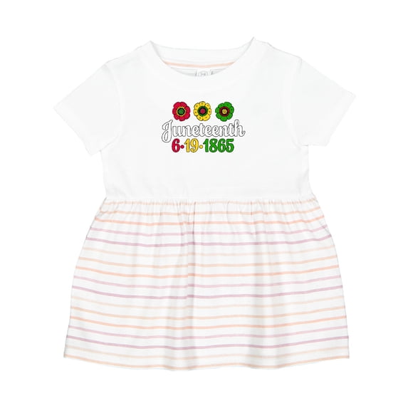 Inktastic Juneteenth 6-19-1865 with Flowers Girls Baby Dress