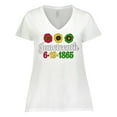 thumbnail image 1 of Inktastic Juneteenth 6-19-1865 with Flowers Women's Plus Size V-Neck T-Shirt, 1 of 5