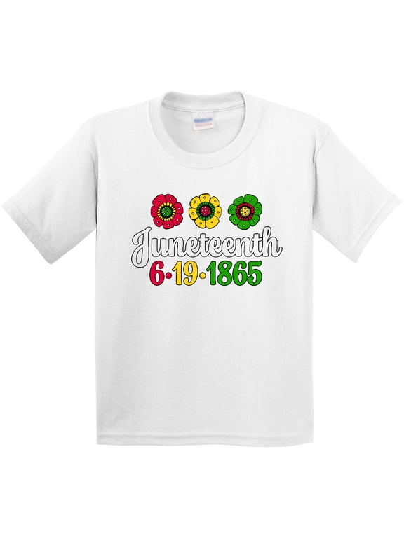 Juneteenth 6-19-1865 with Flowers Youth T-Shirt