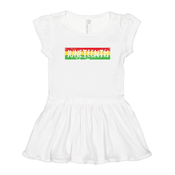 Inktastic Juneteenth Banner in Red Yellow and Green Girls Toddler Dress