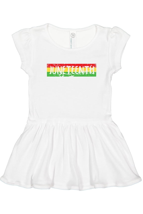 Juneteenth Banner in Red Yellow and Green Girls Toddler Dress
