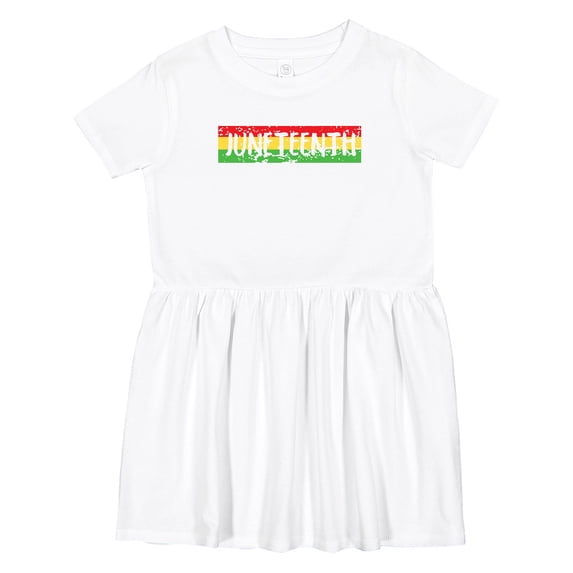 Inktastic Juneteenth Banner in Red Yellow and Green Girls Toddler Dress