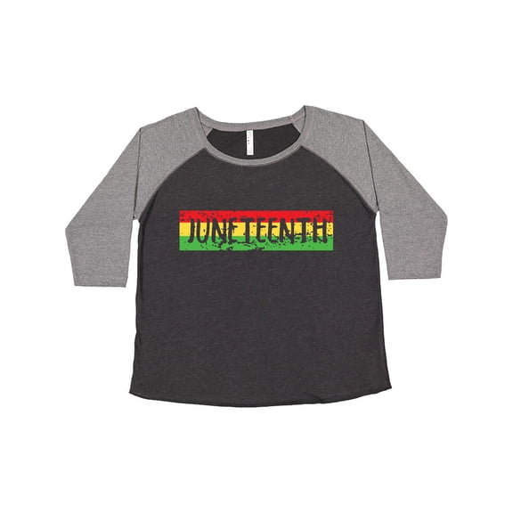 Inktastic Juneteenth Banner in Red Yellow and Green Women's Plus Size T-Shirt