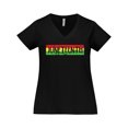 thumbnail image 1 of Inktastic Juneteenth Banner in Red Yellow and Green Women's Plus Size V-Neck T-Shirt, 1 of 5