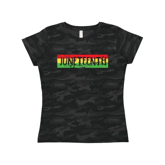 Inktastic Juneteenth Banner in Red Yellow and Green Women's T-Shirt