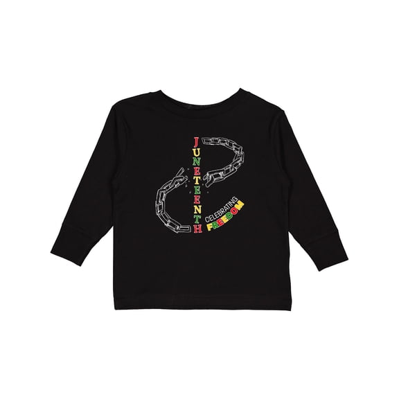Inktastic Juneteenth-Celebrating Freedom- Breaking Chains Boys or Girls Long Sleeve Toddler T-Shirt