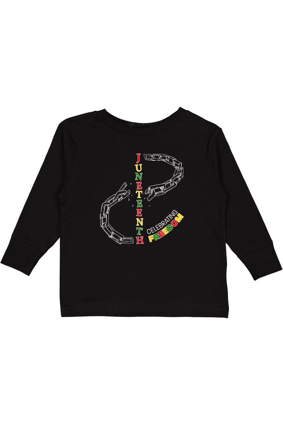 Juneteenth-Celebrating Freedom- Breaking Chains Boys or Girls Long Sleeve Toddler T-Shirt