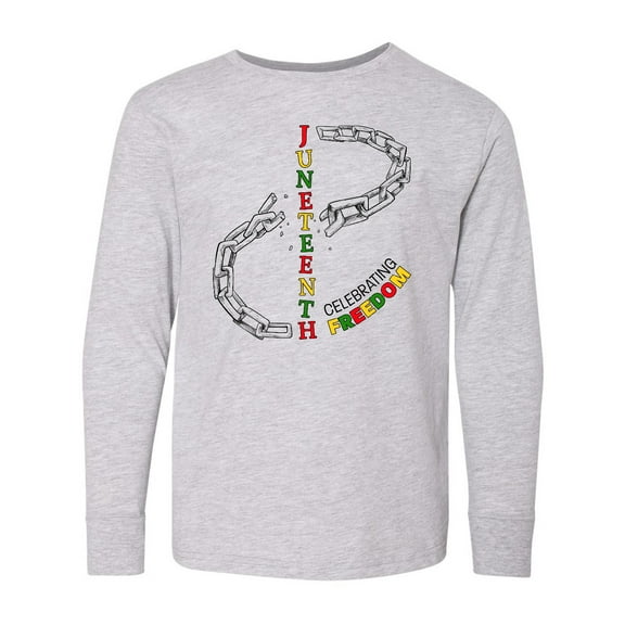 Inktastic Juneteenth-Celebrating Freedom- Breaking Chains Long Sleeve Youth T-Shirt