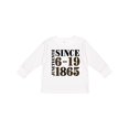 thumbnail image 1 of Inktastic Juneteenth Since 6-19-1865 Boys or Girls Long Sleeve Toddler T-Shirt, 1 of 5