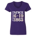 thumbnail image 1 of Inktastic Juneteenth Since 6-19-1865 Women's V-Neck T-Shirt, 1 of 5