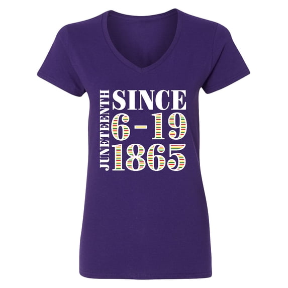 Inktastic Juneteenth Since 6-19-1865 Women's V-Neck T-Shirt