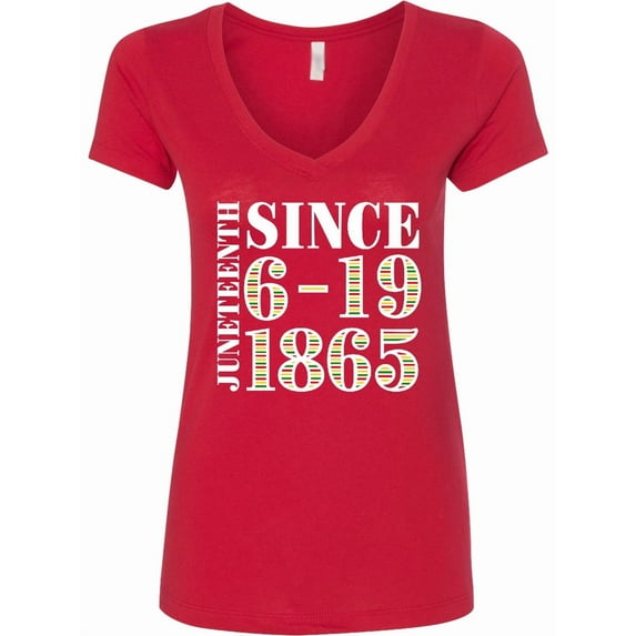 Inktastic Juneteenth Since 6-19-1865 Women's V-Neck T-Shirt
