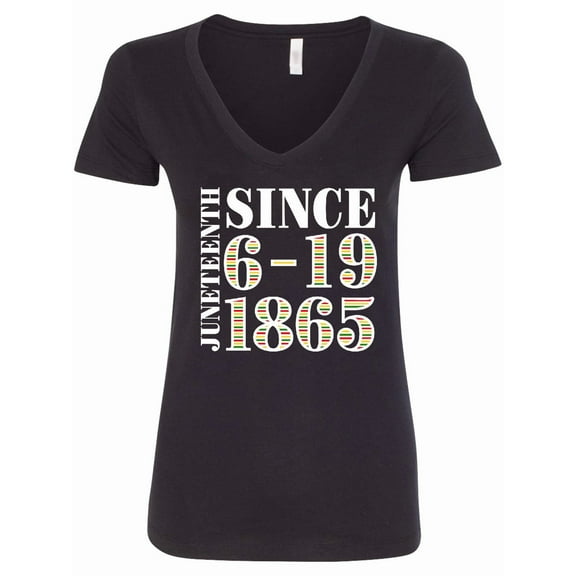 Inktastic Juneteenth Since 6-19-1865 Women's V-Neck T-Shirt