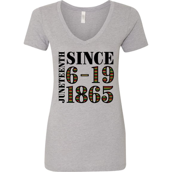 Inktastic Juneteenth Since 6-19-1865 Women's V-Neck T-Shirt